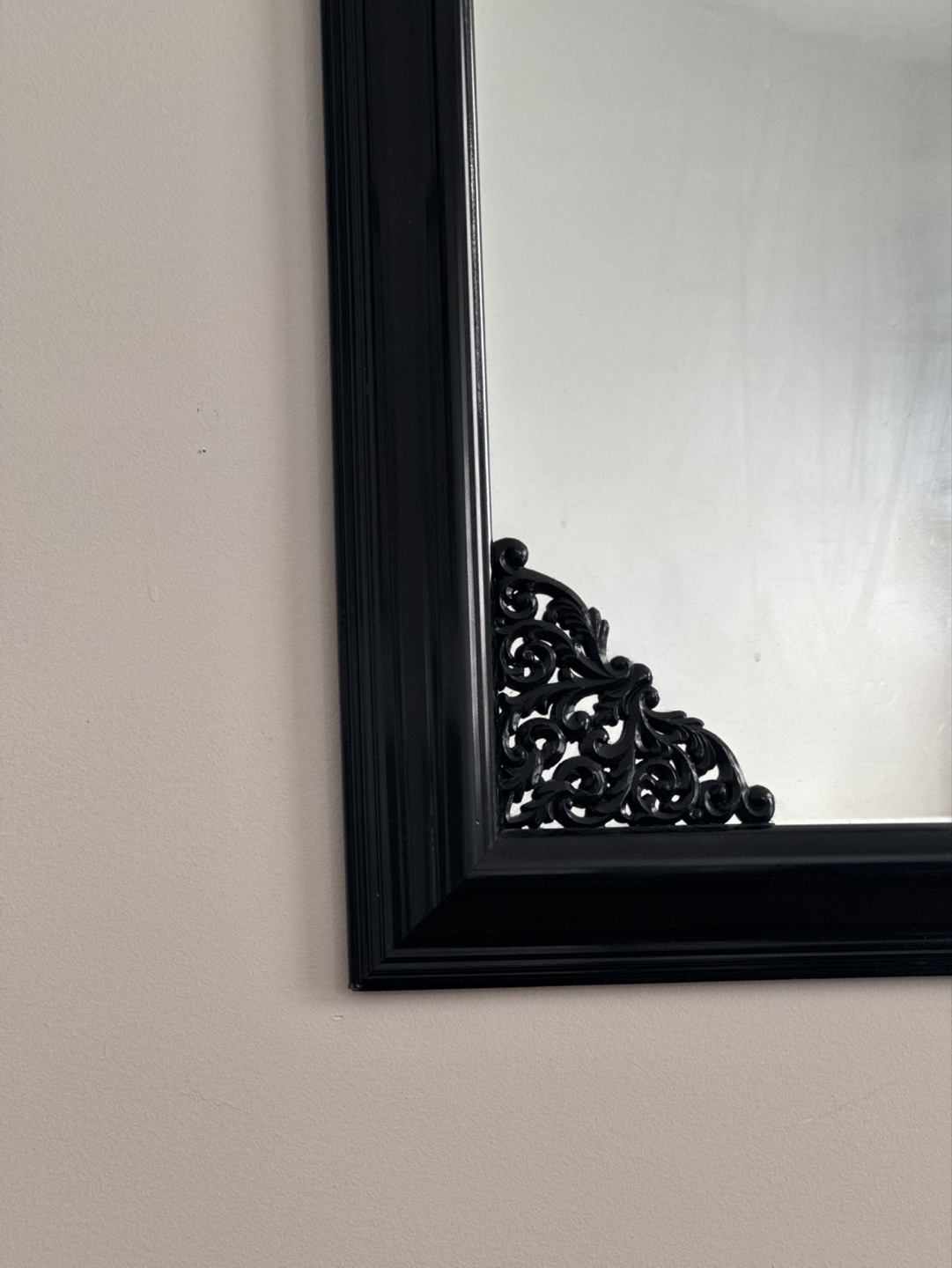 Black Ornate Wall Mirror - photo 2