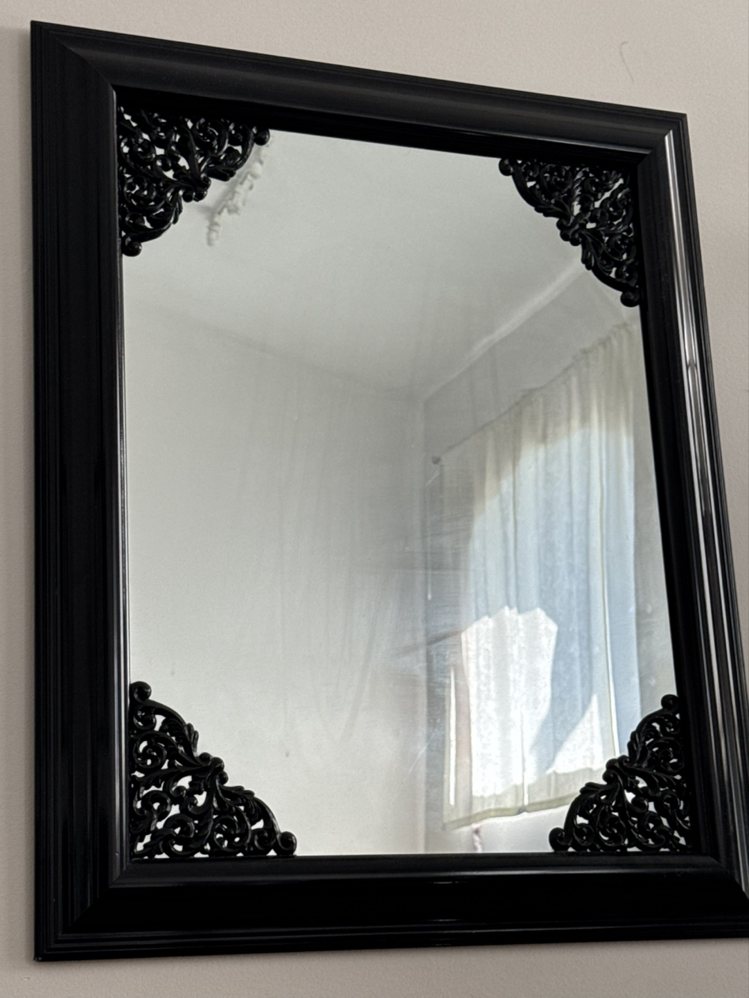 Black Ornate Wall Mirror