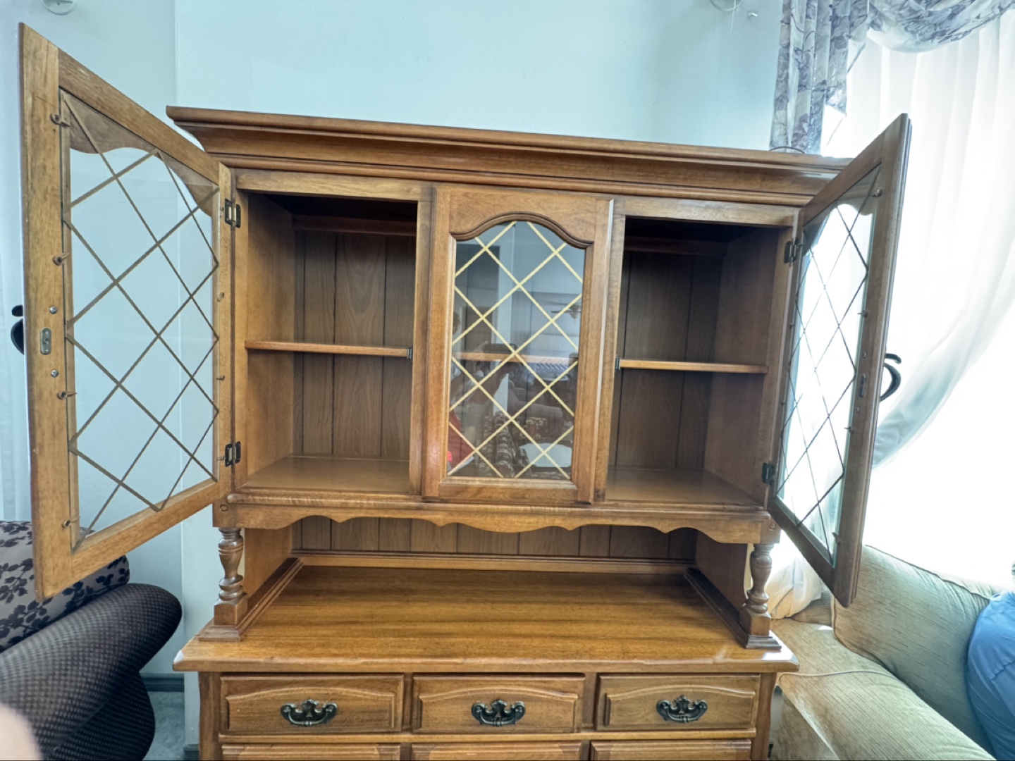 Vintage Wooden Hutch Buffet Server - photo 2