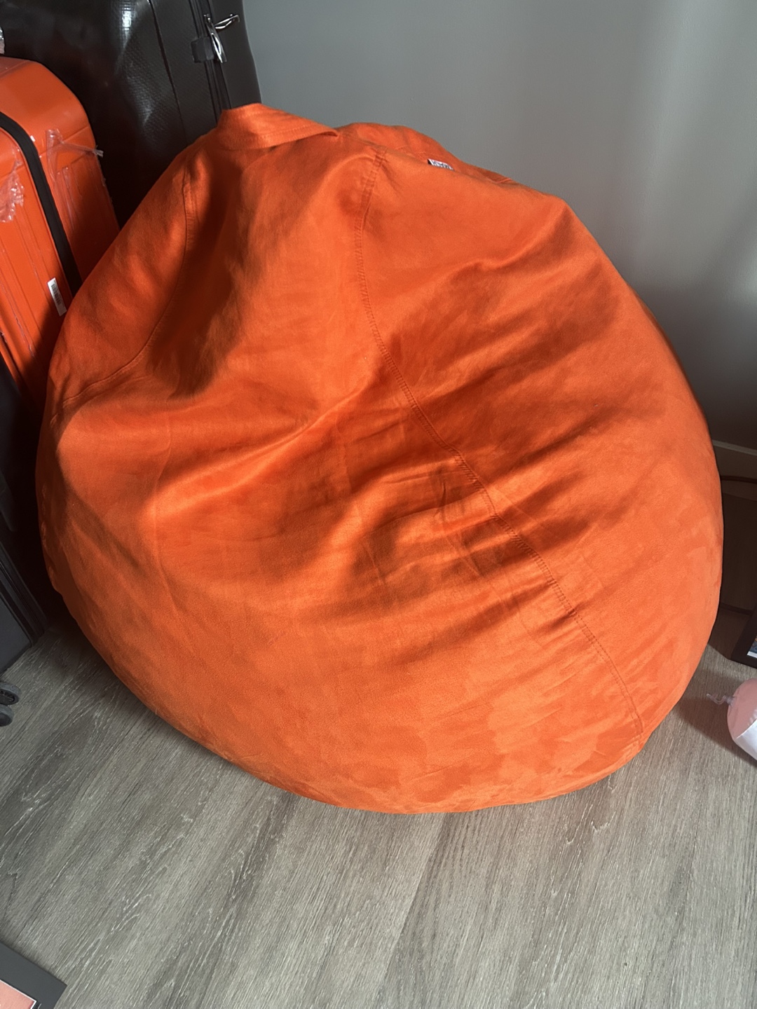 Large Orange Bean Bag Chair - photo 2