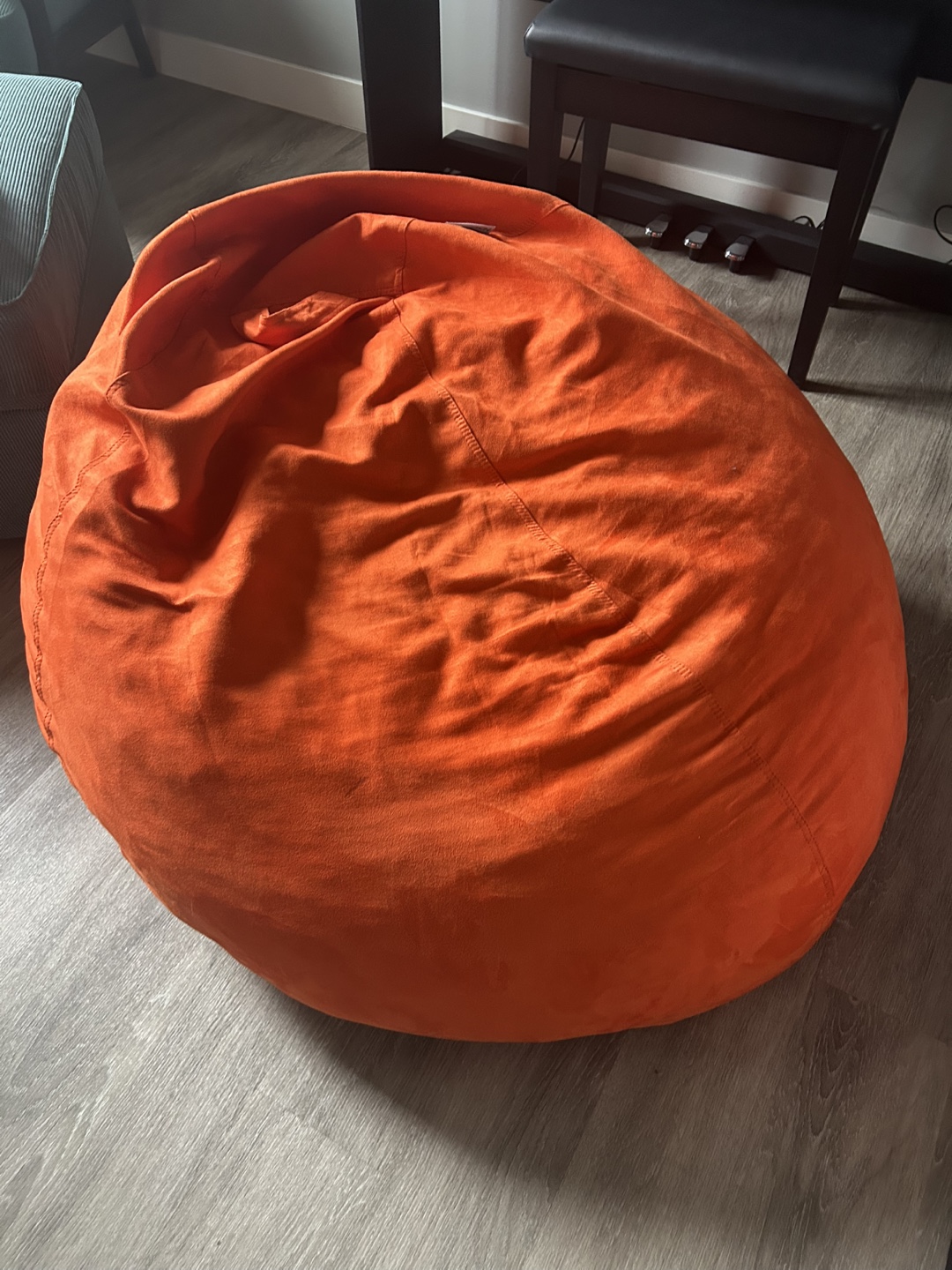 Large Orange Bean Bag Chair - photo 3