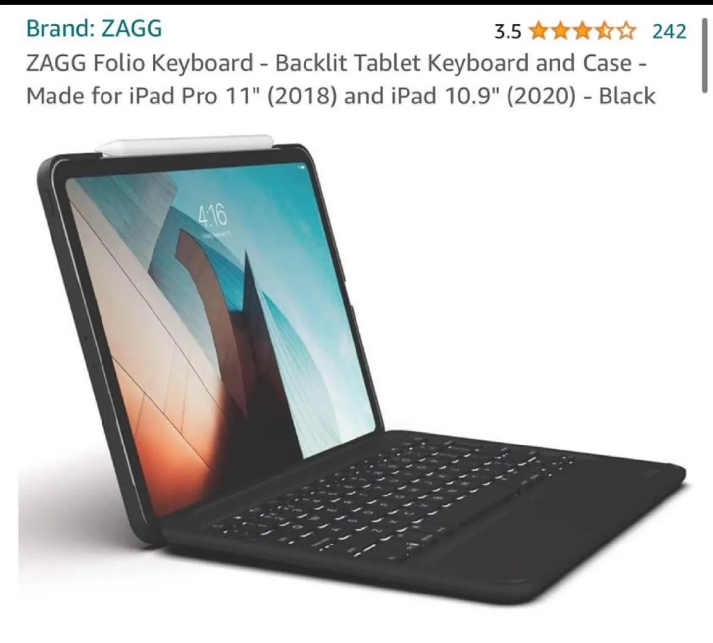 New ZAGG Folio Keyboard - Backlit Tablet Keyboard and Case 11” thumbnail