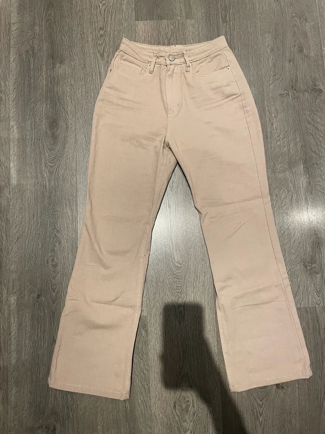 Beige flare jeans thumbnail