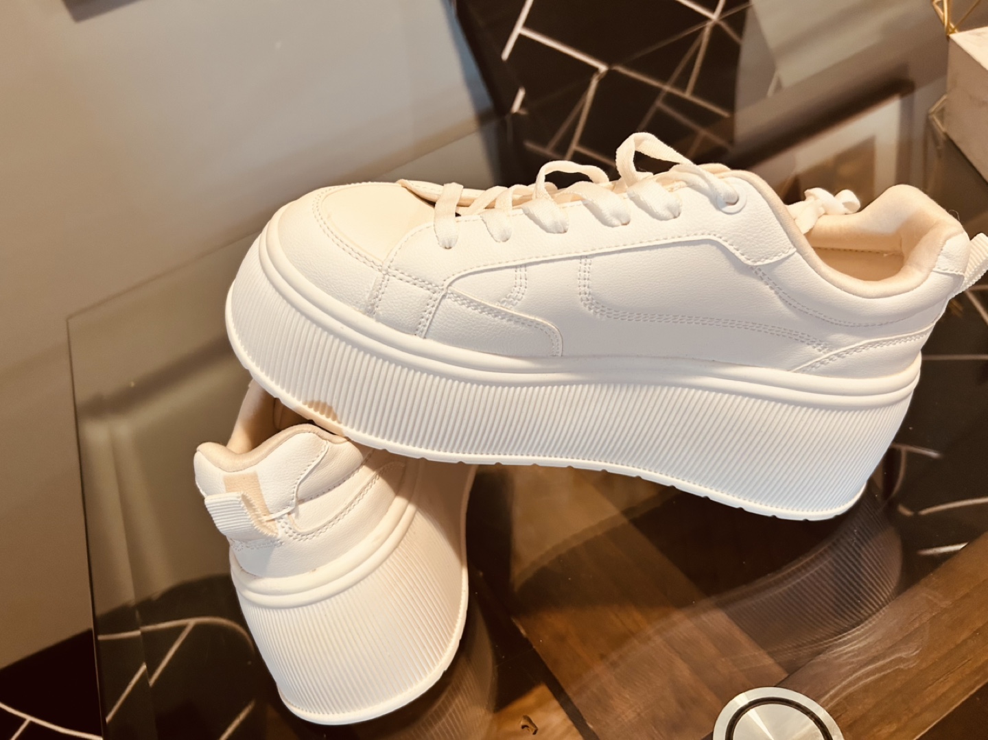Zara White Platform Sneakers - photo 3