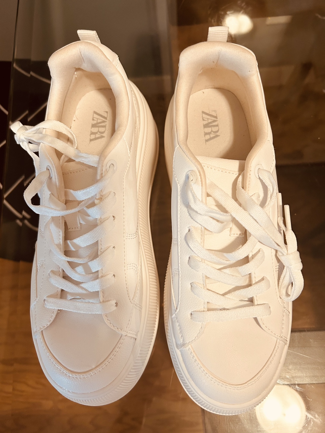 Zara White Platform Sneakers