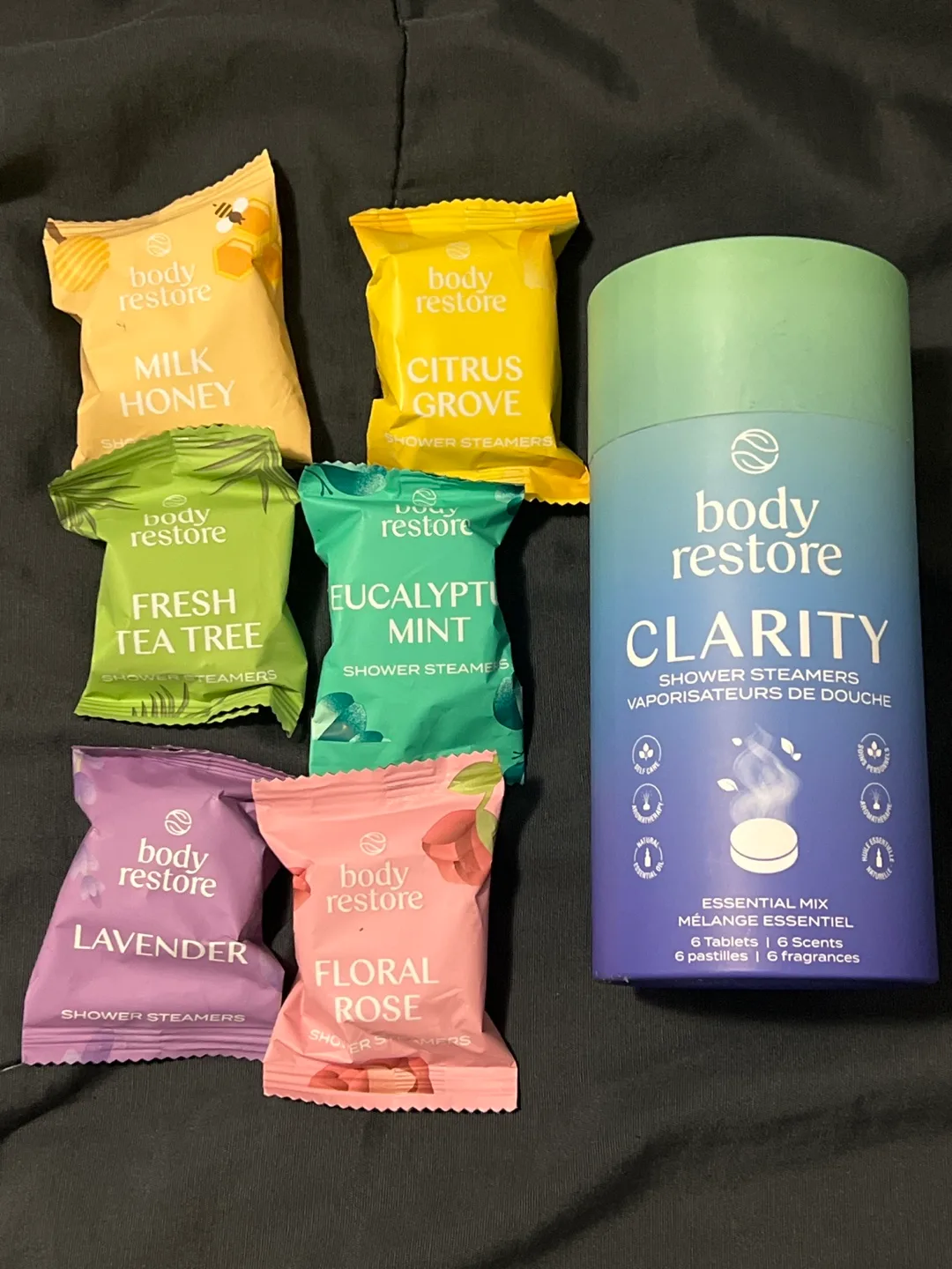 Body Restore Shower Steamers Variety Pack - 6 Tablets, 6 Scents image indicator(2)