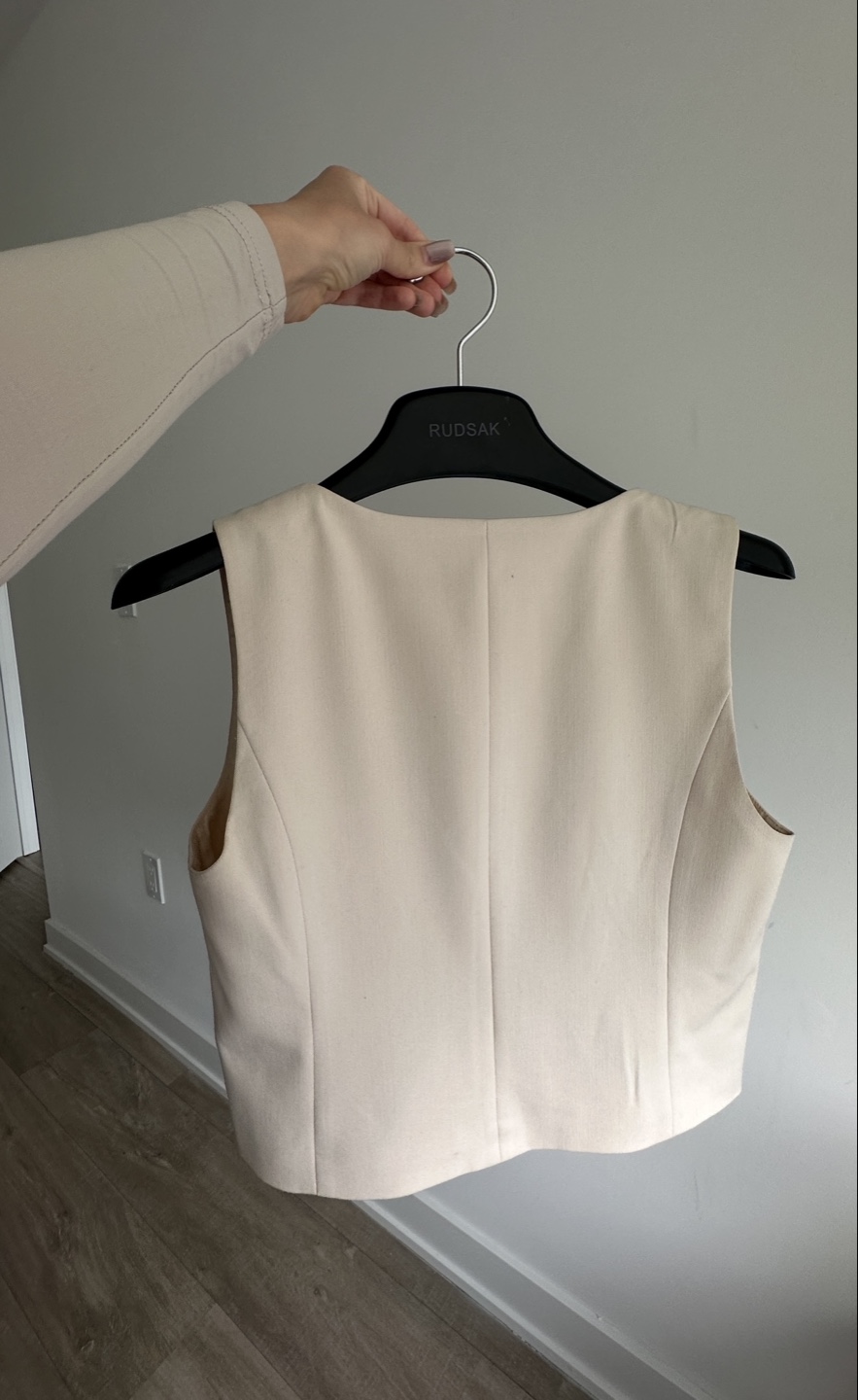 Oak + Fort Cream-Colored Vest - Size S - photo 3
