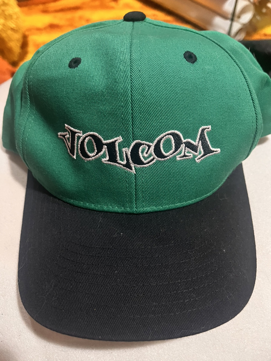 Volcom Green and Black Snapback Hat