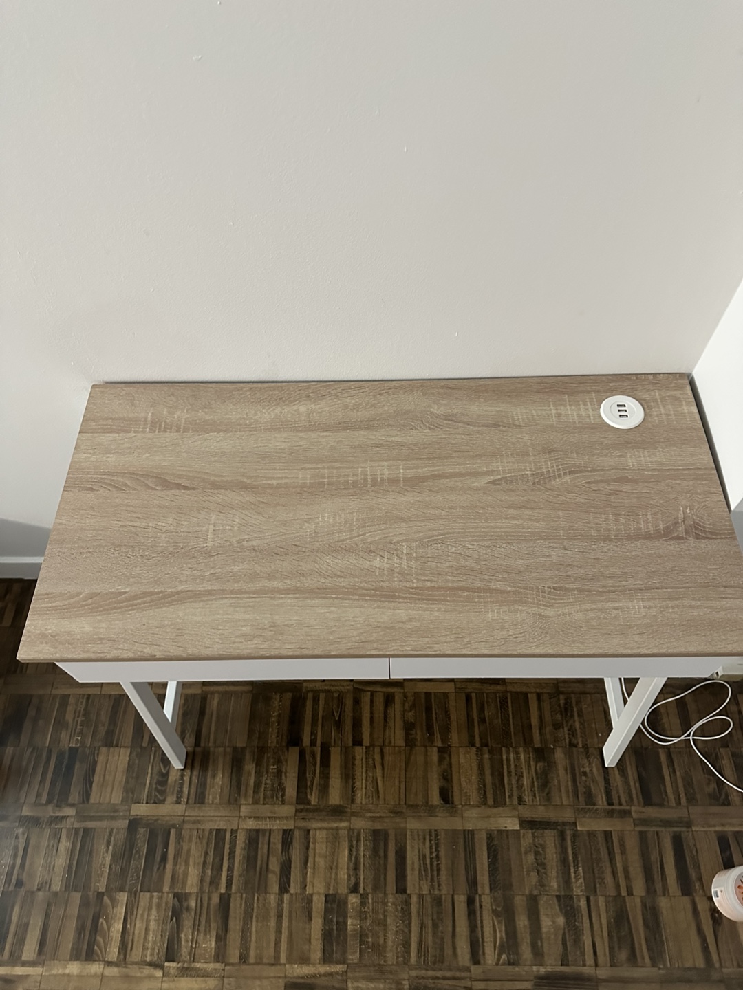 Mainstays White Computer Desk with USB Charging Port - photo 4