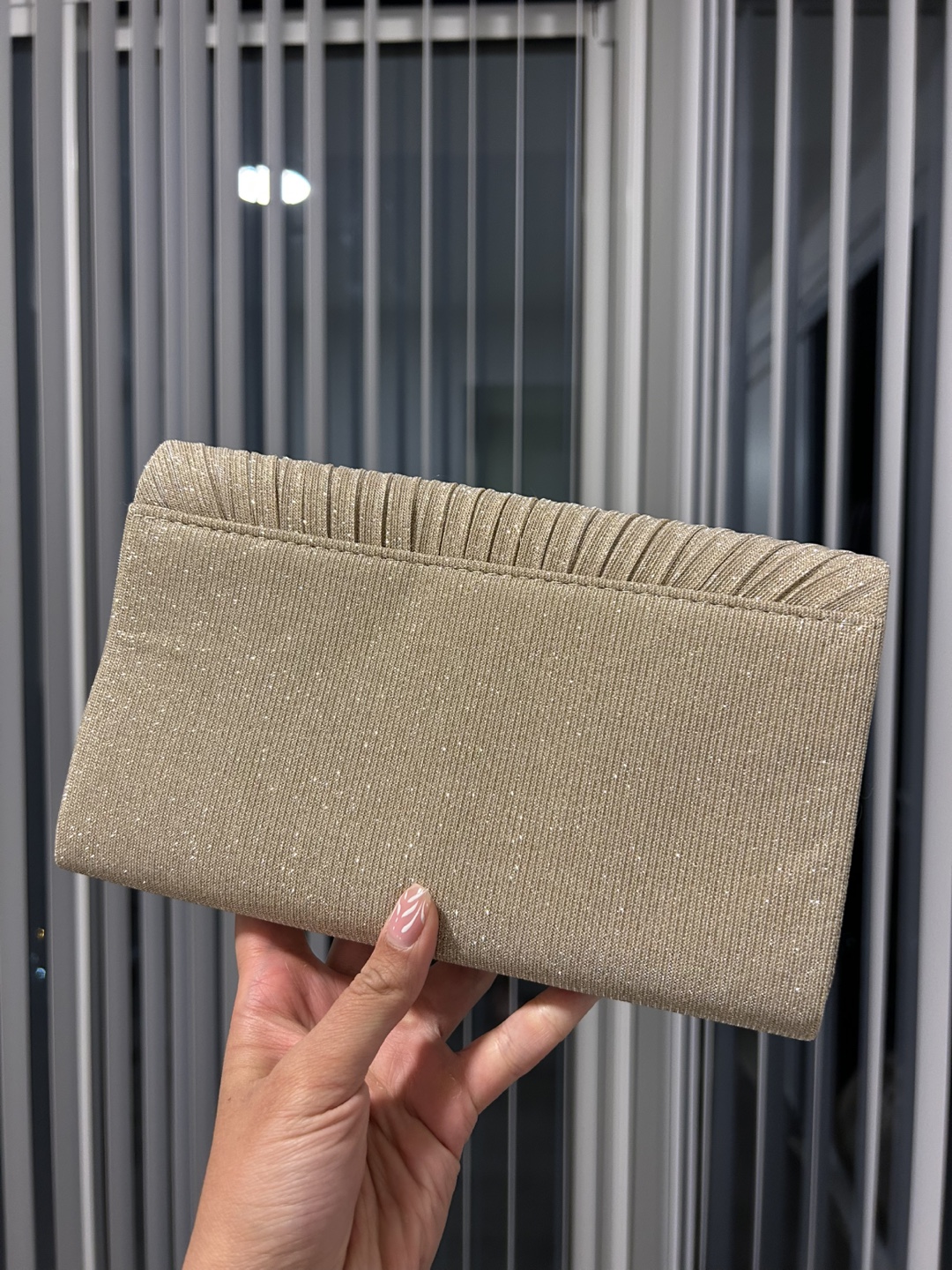 Champagne Gold Pleated Clutch - photo 3