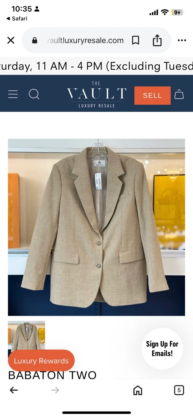 Babaton Two Beige Blazer - Size Small thumbnail
