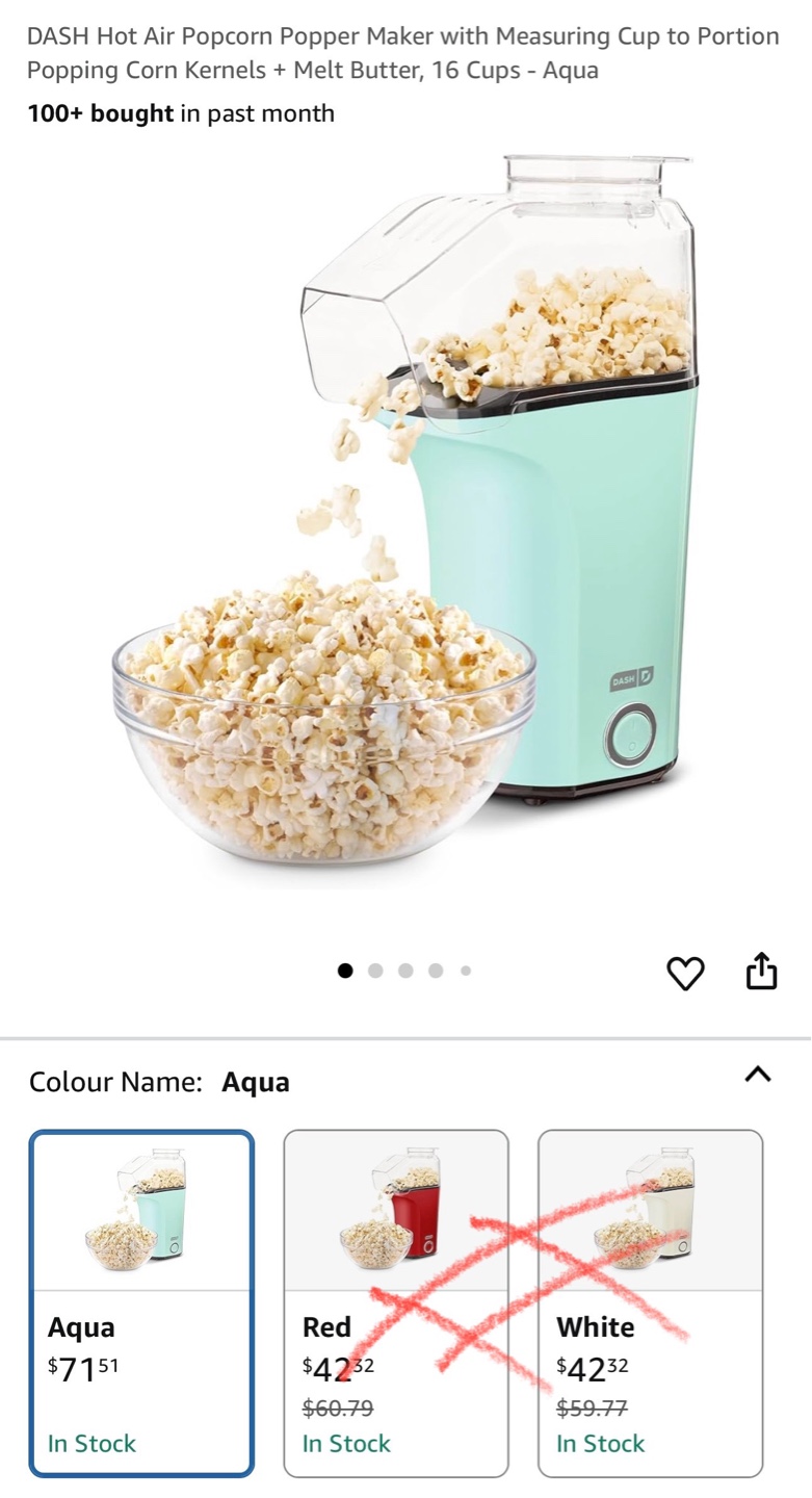 DASH Hot Air Popcorn Maker - Aqua - photo 5