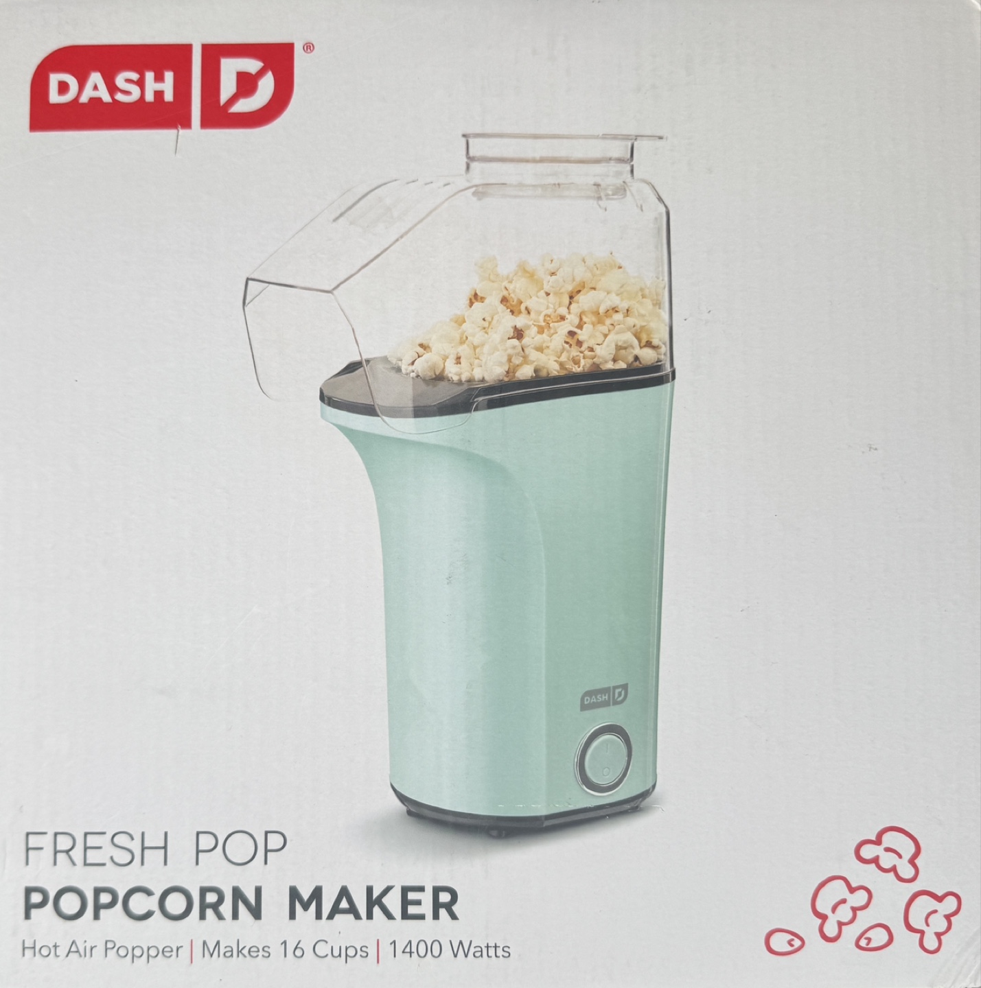 DASH Hot Air Popcorn Maker - Aqua - photo 3