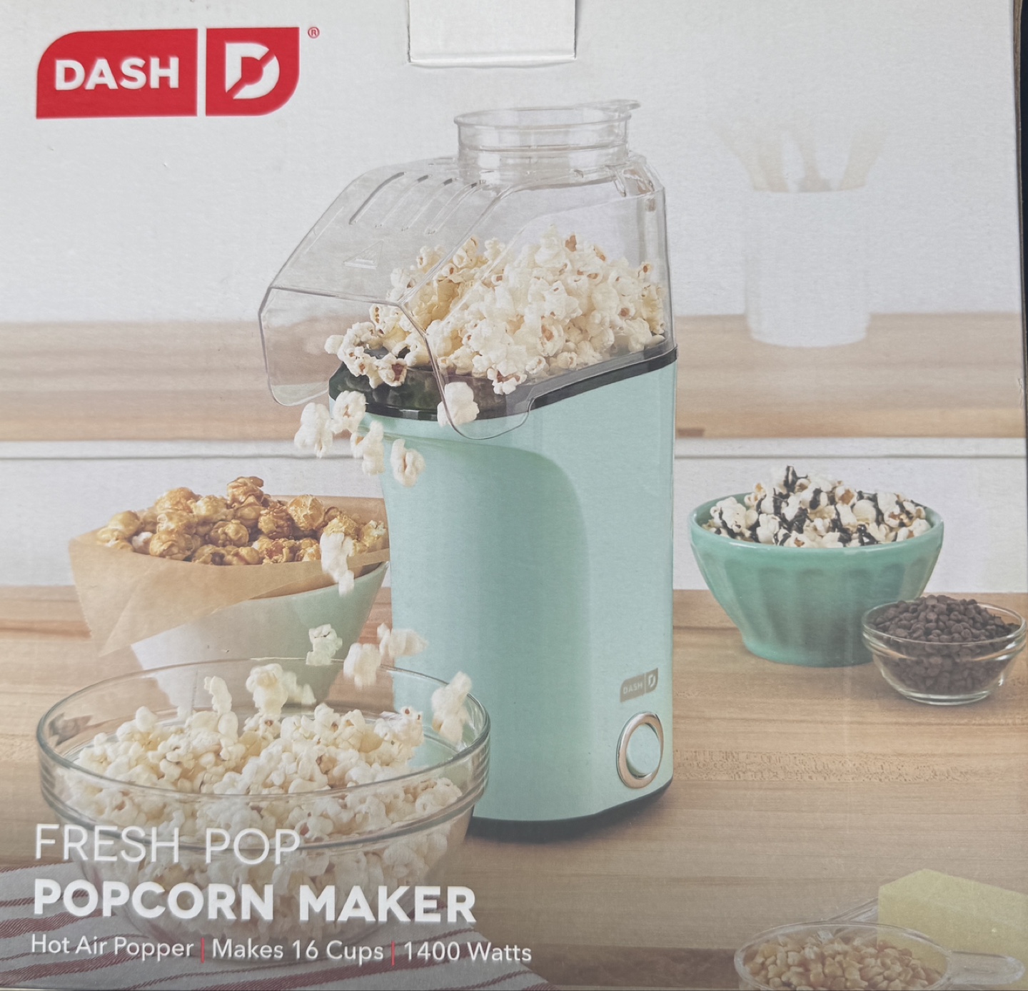 DASH Hot Air Popcorn Maker - Aqua