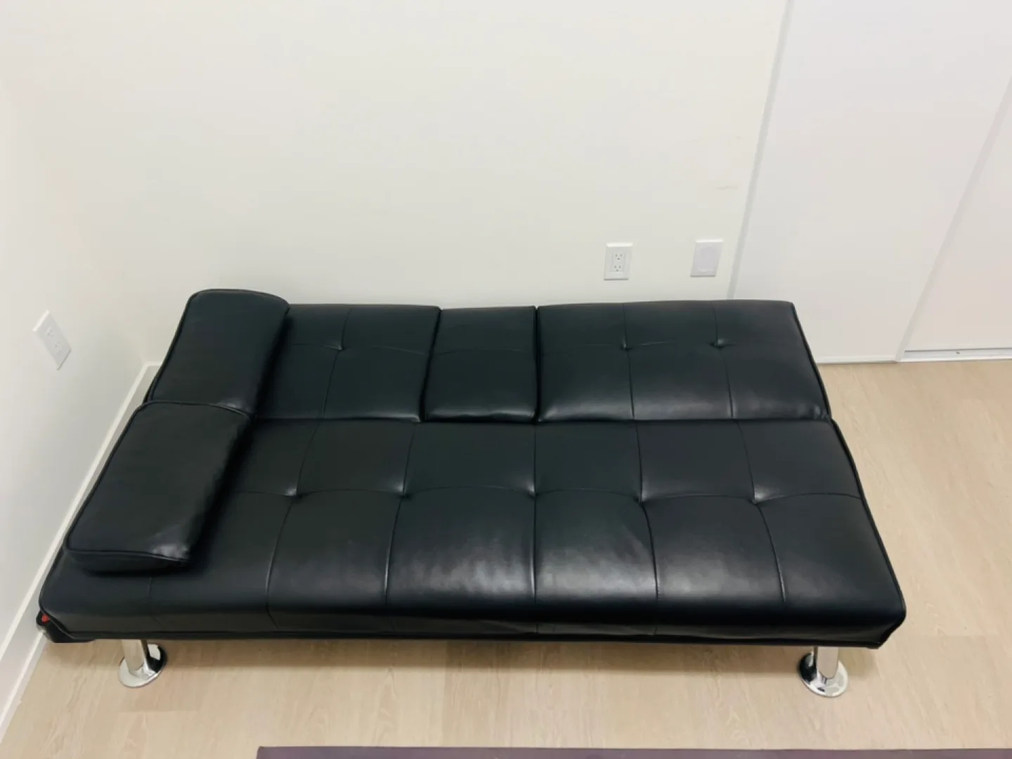 Black Faux Leather Futon Sofa Bed image indicator(3)