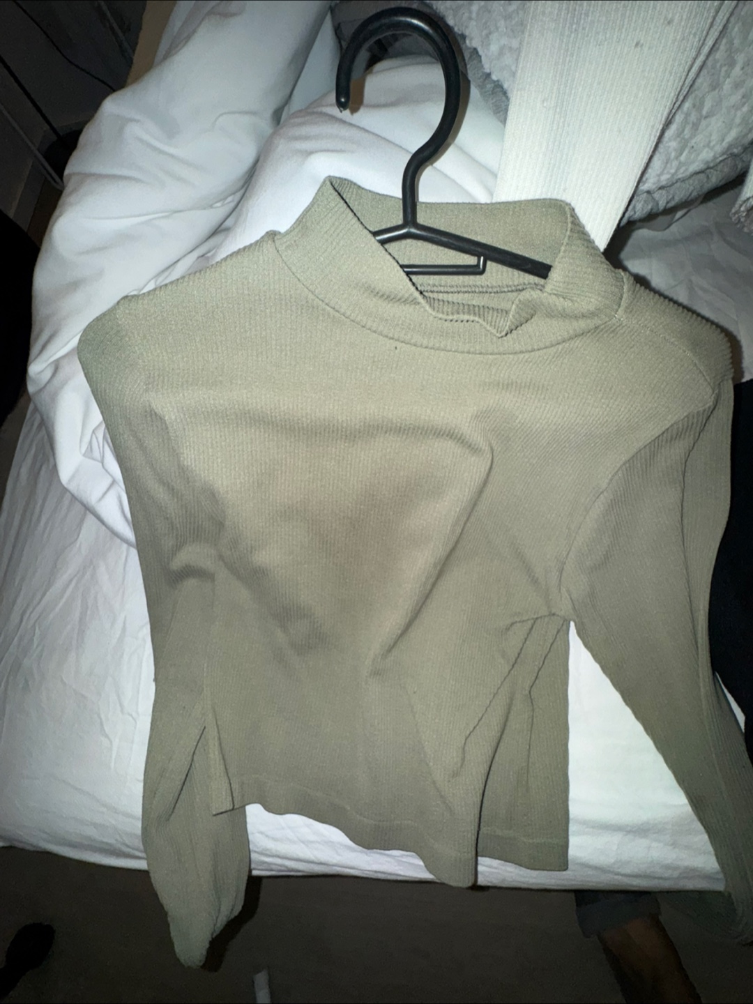 Three ribbed mock neck long sleeve tops