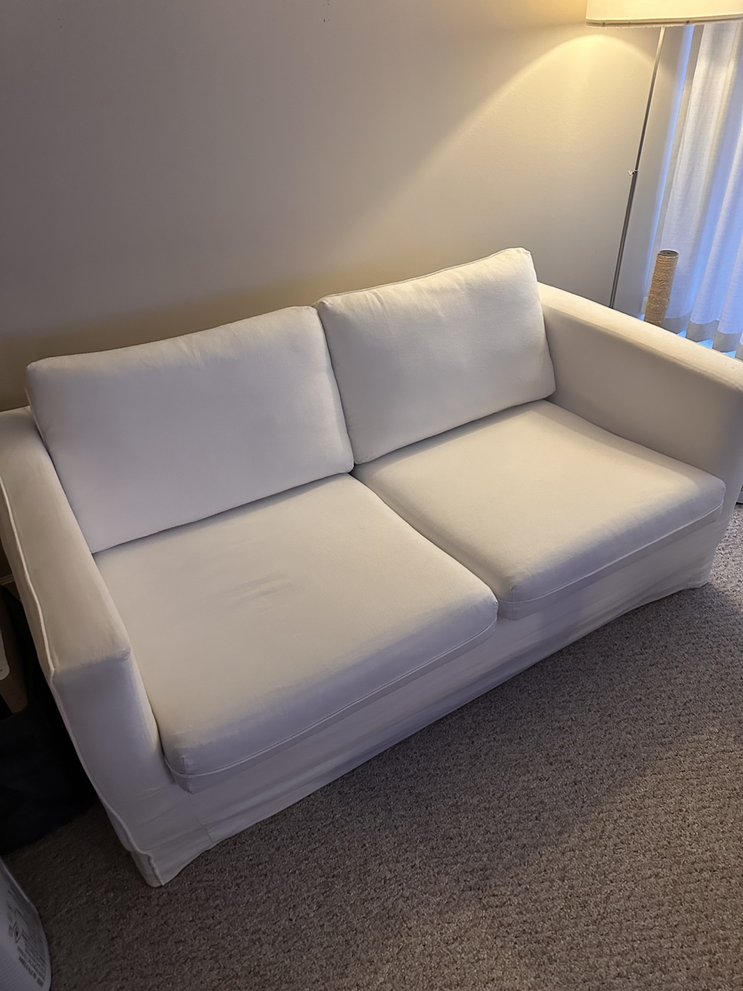 IKEA Karlstad Sofa w/ White Slipcover - photo 2