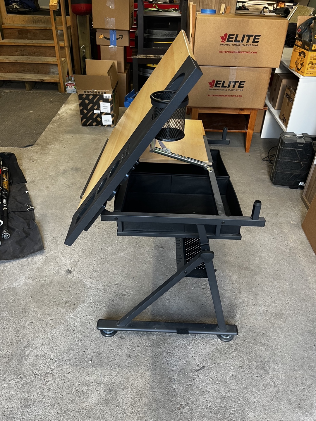 Adjustable Drafting Table with Storage - photo 2