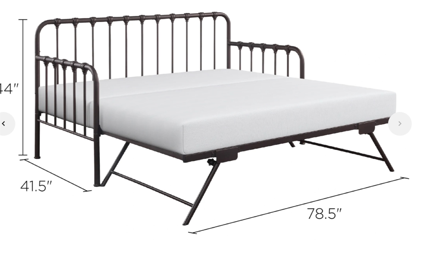 Metal Daybed with Trundle & Mattresses - photo 5
