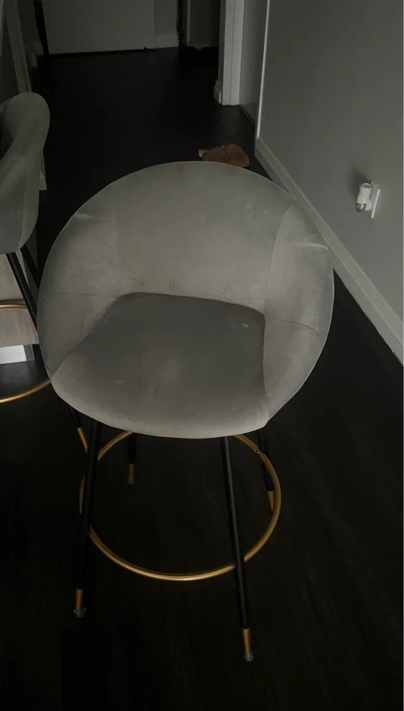 HOMCOM Velvet Bar Stools Set of 2 image indicator(2)