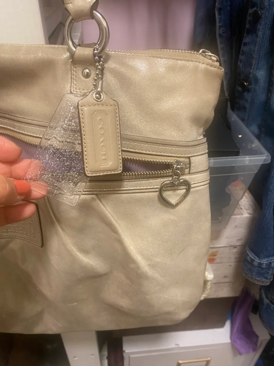 Coach Metallic Gold Tote Bag image indicator(3)