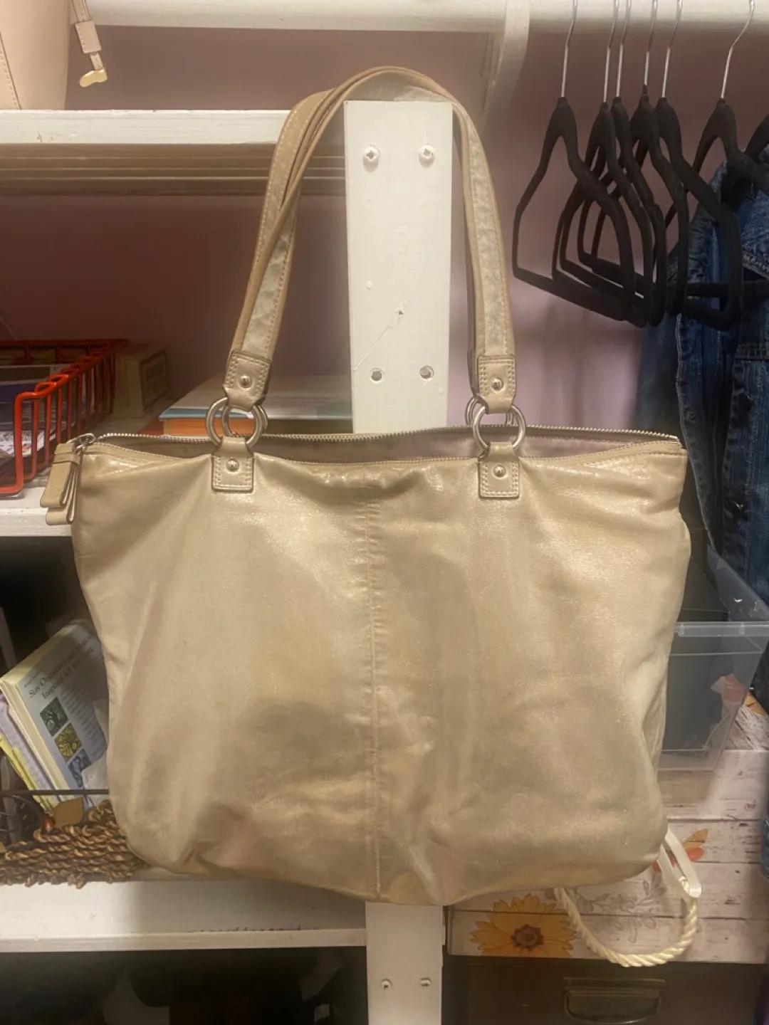 Coach Metallic Gold Tote Bag image indicator(4)