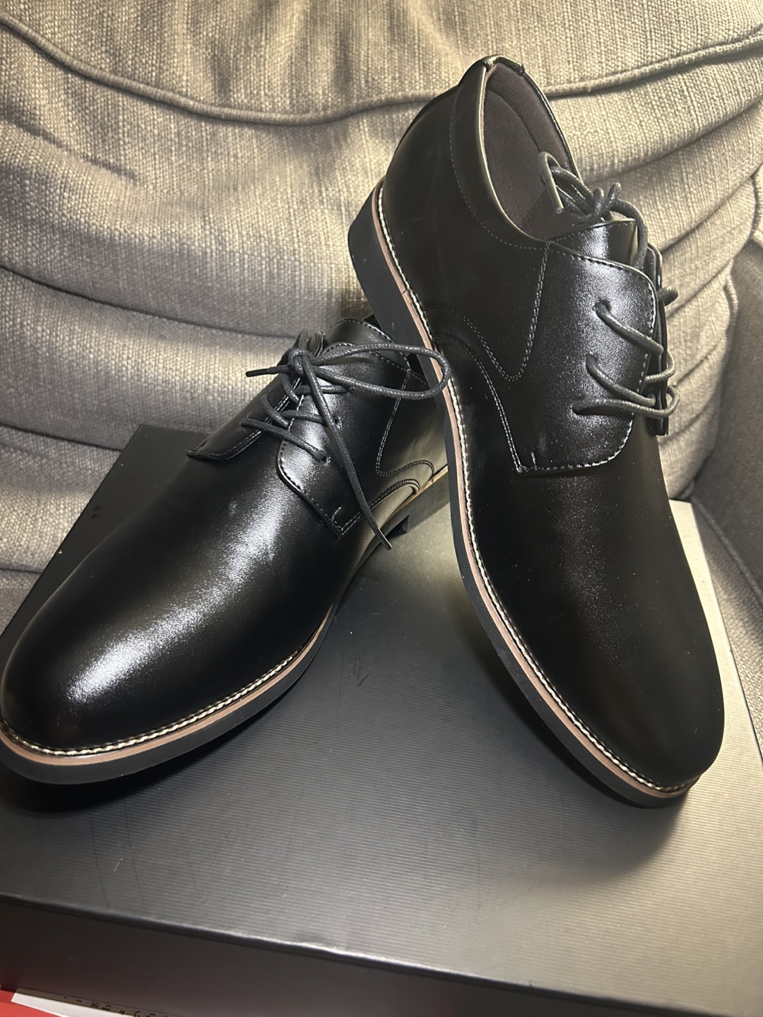 Men's Black PU Leather Dress Shoes - Size 44