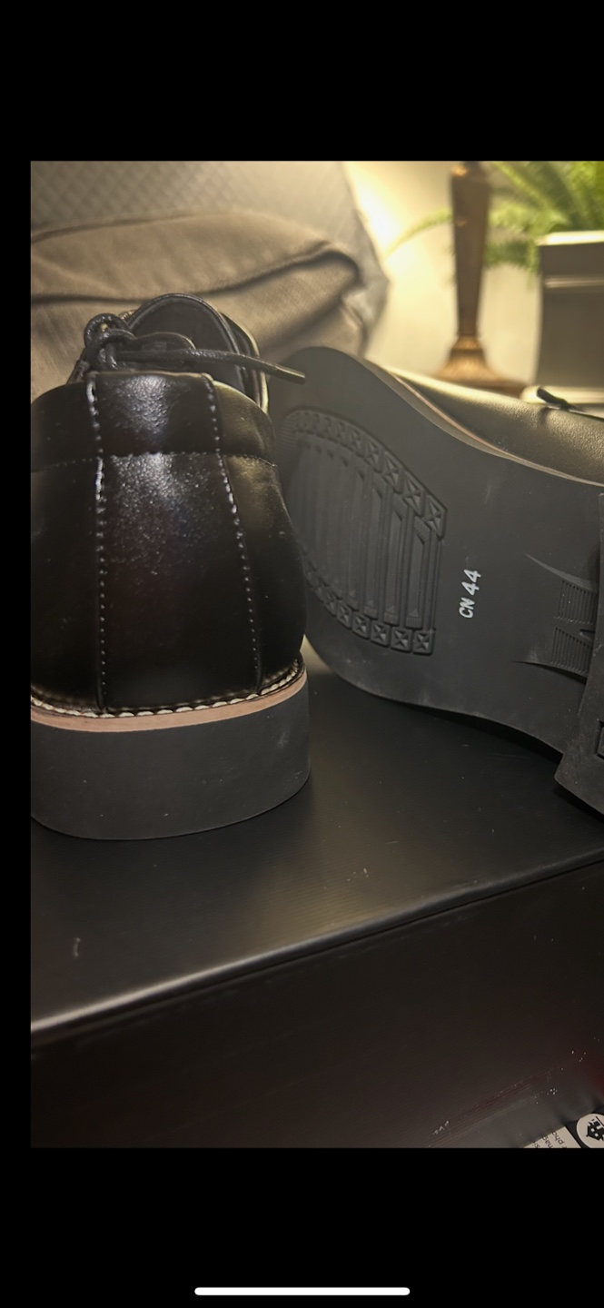 Men's Black PU Leather Dress Shoes - Size 44 - photo 3