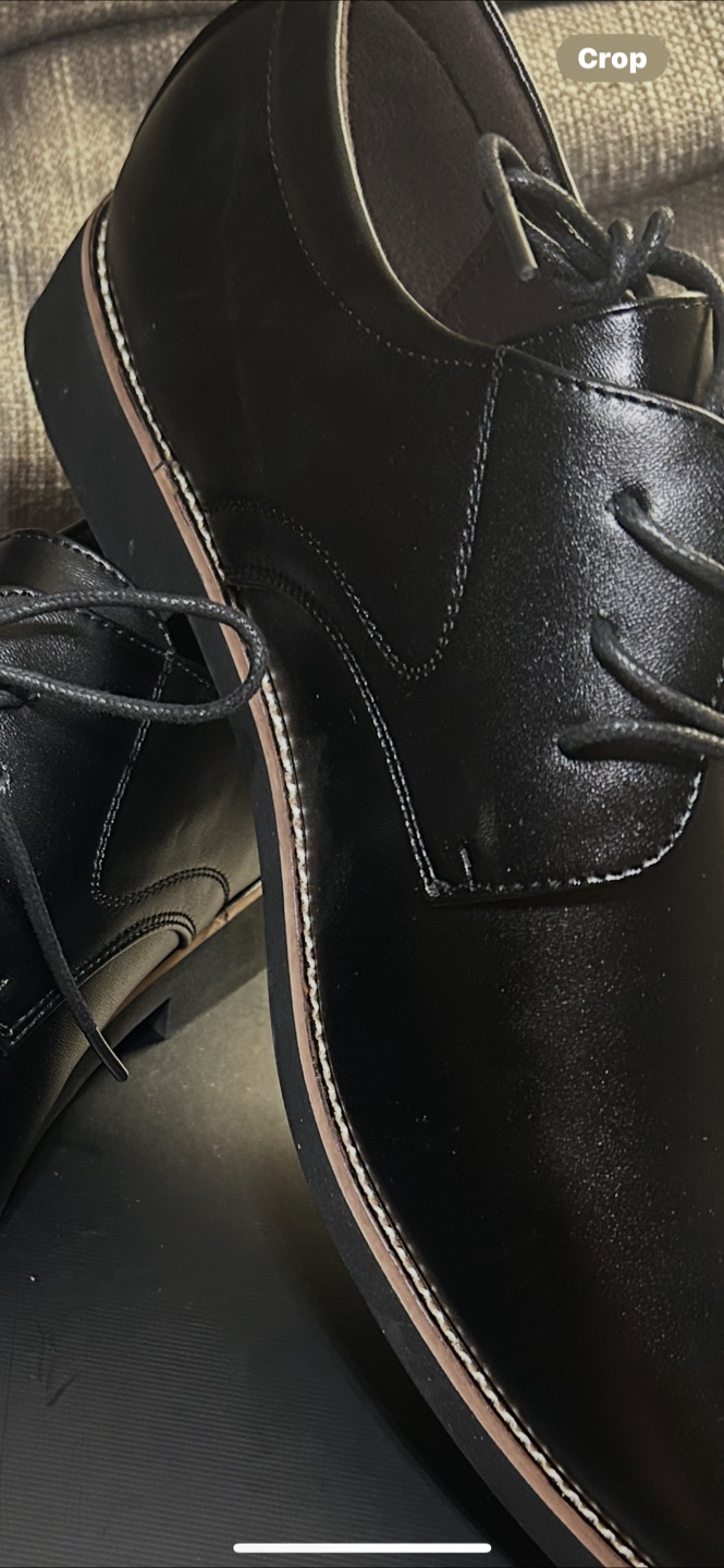 Men's Black PU Leather Dress Shoes - Size 44 - photo 2