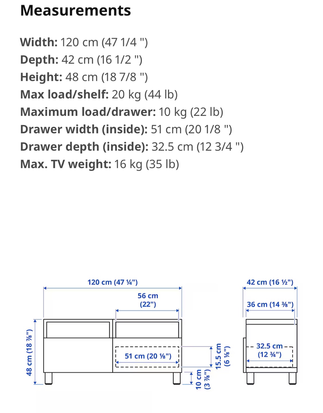 IKEA HEMNES White TV Media Stand with Drawers - photo 5