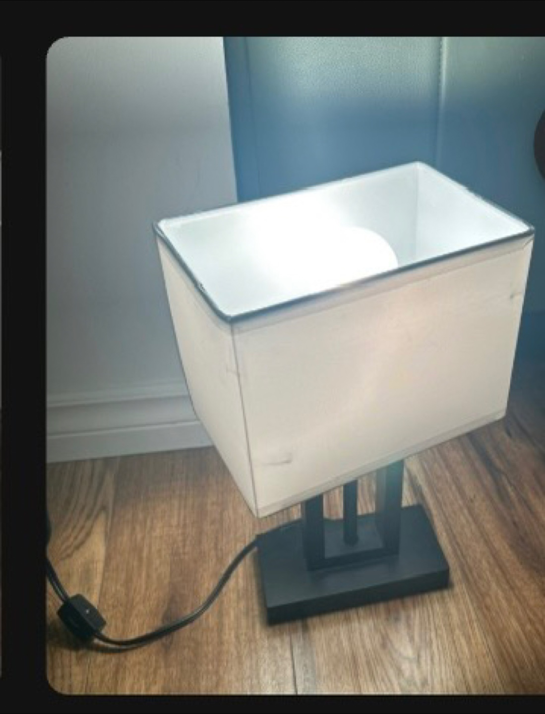 Downsizing must go Modern Table Lamp with Rectangular Shade