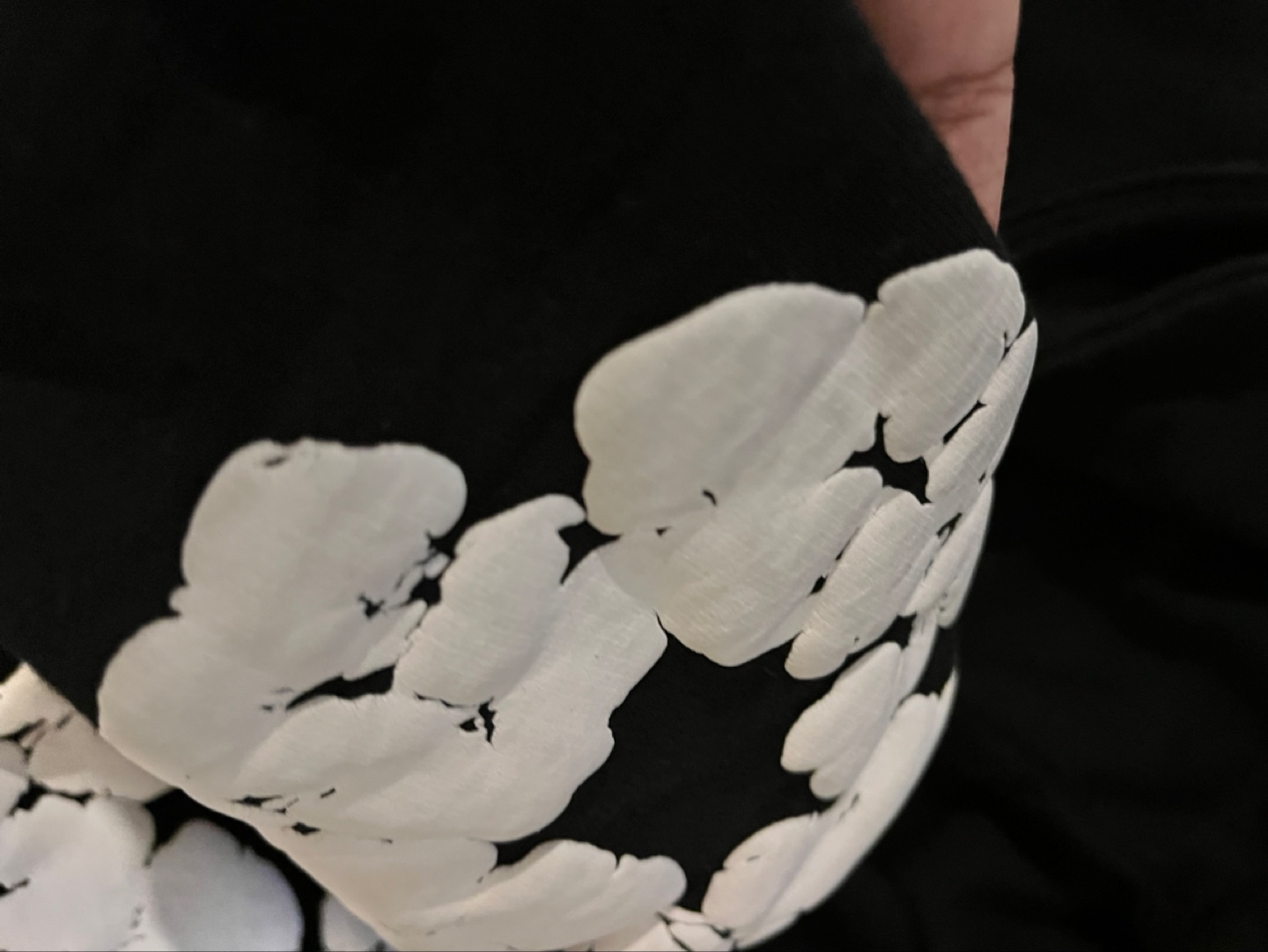 Denim Tears Black Hoodie with White Floral Print