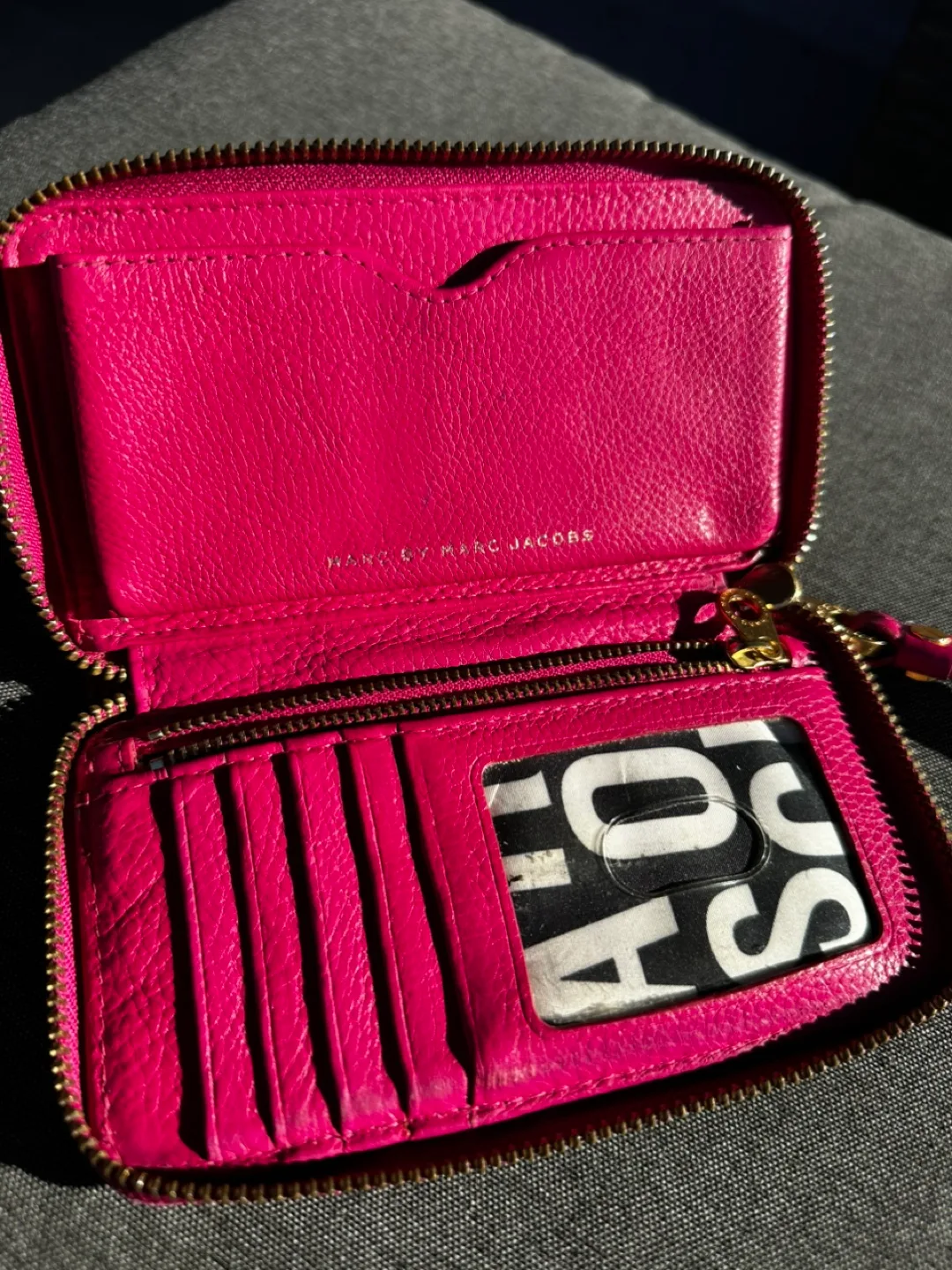 Marc Jacobs Pink Leather Zip-Around Wallet image indicator(5)
