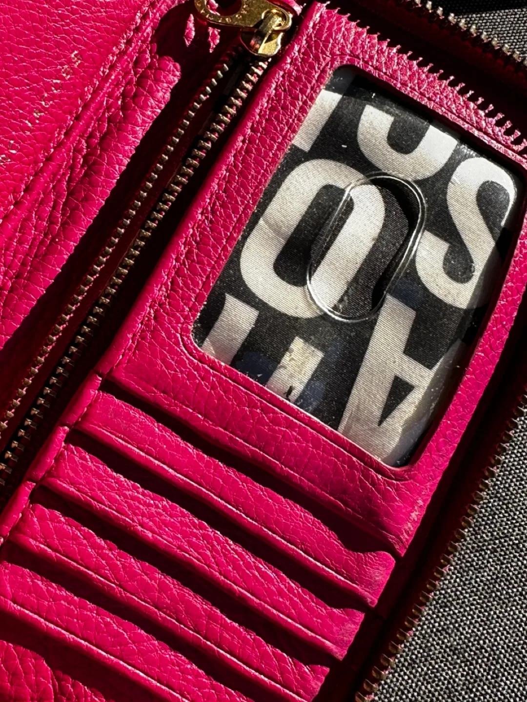Marc Jacobs Pink Leather Zip-Around Wallet image indicator(9)