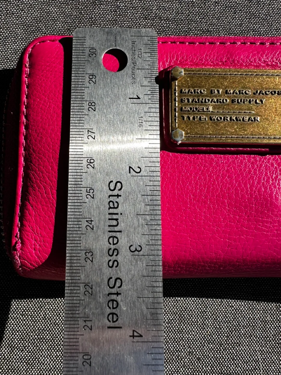 Marc Jacobs Pink Leather Zip-Around Wallet image indicator(8)