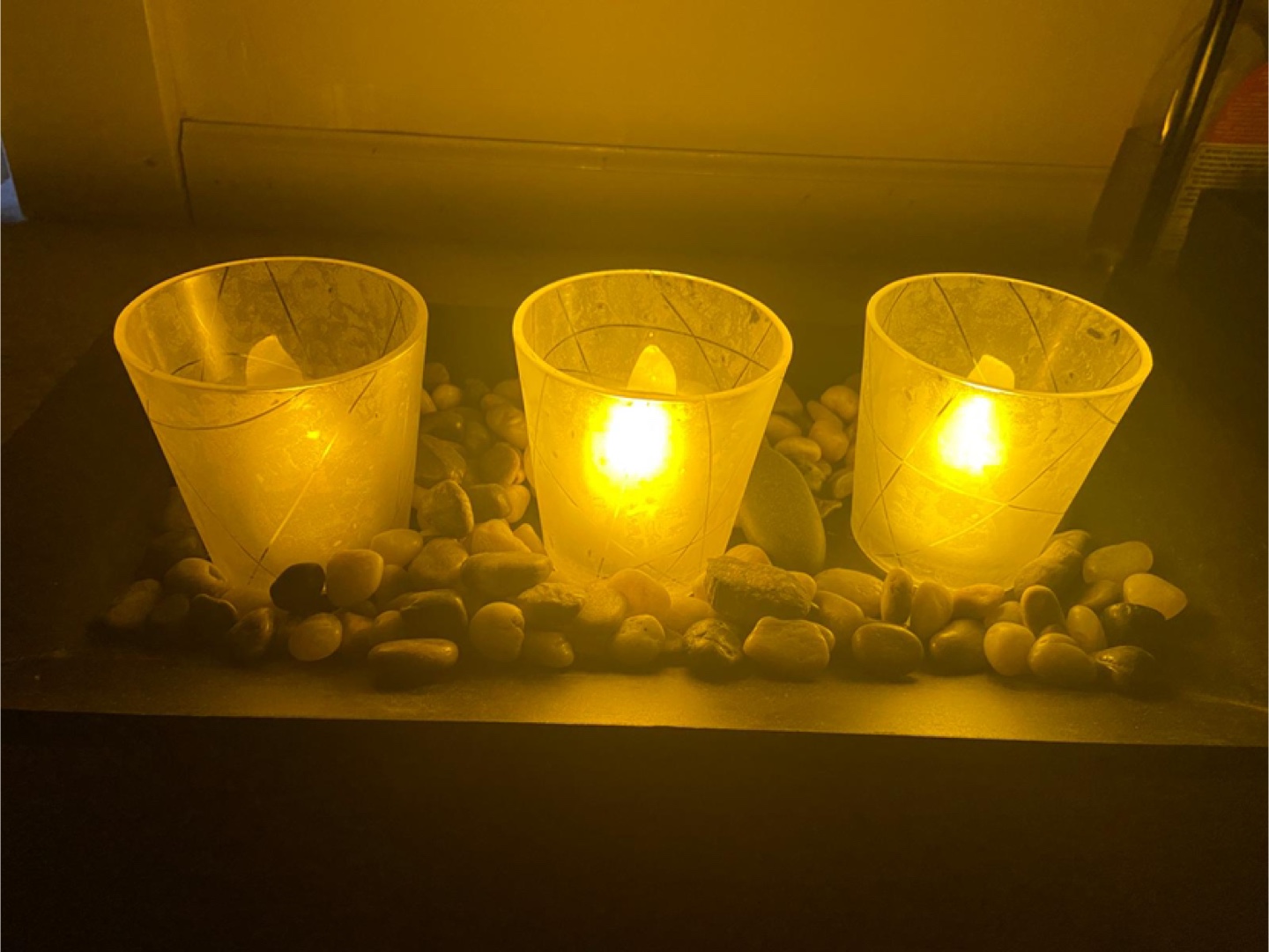 LED Candle Set with Stone Tray