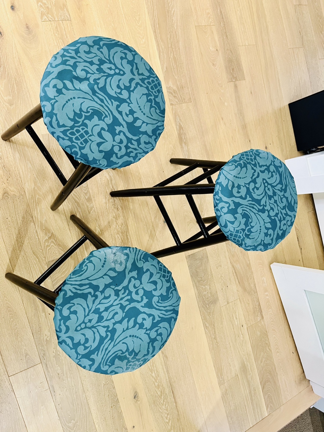 Set of Three Teal Bar Stools - photo 2