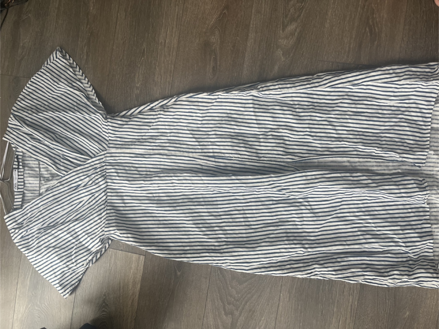 Zara Striped Midi Dress with slit - photo 2