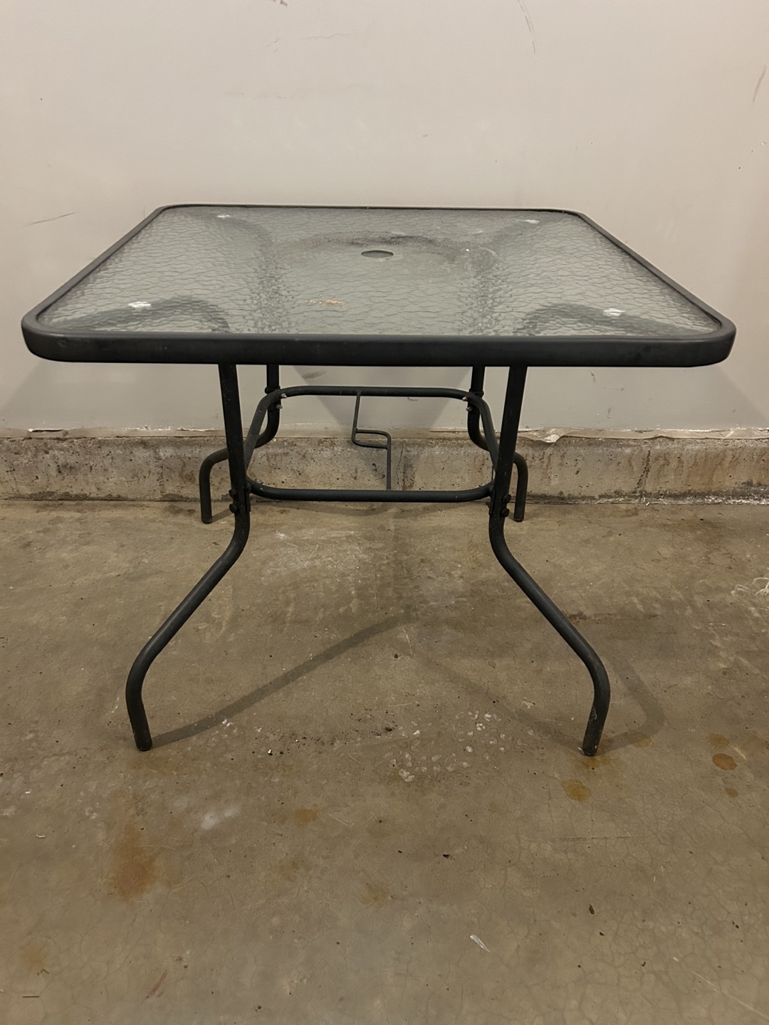 Square Glass Top Patio Table