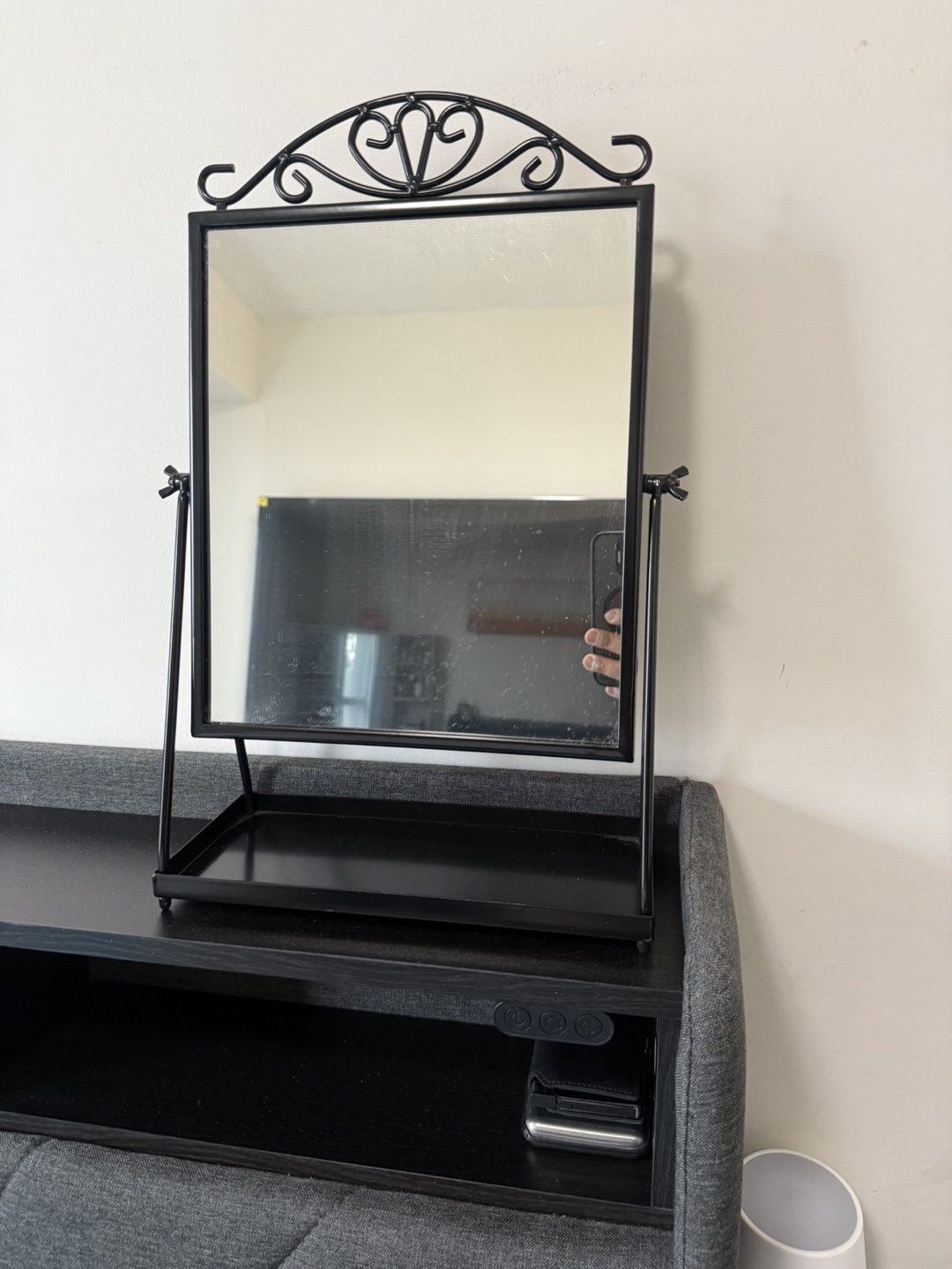 Three-Tier Rolling Cart and Vanity Mirror