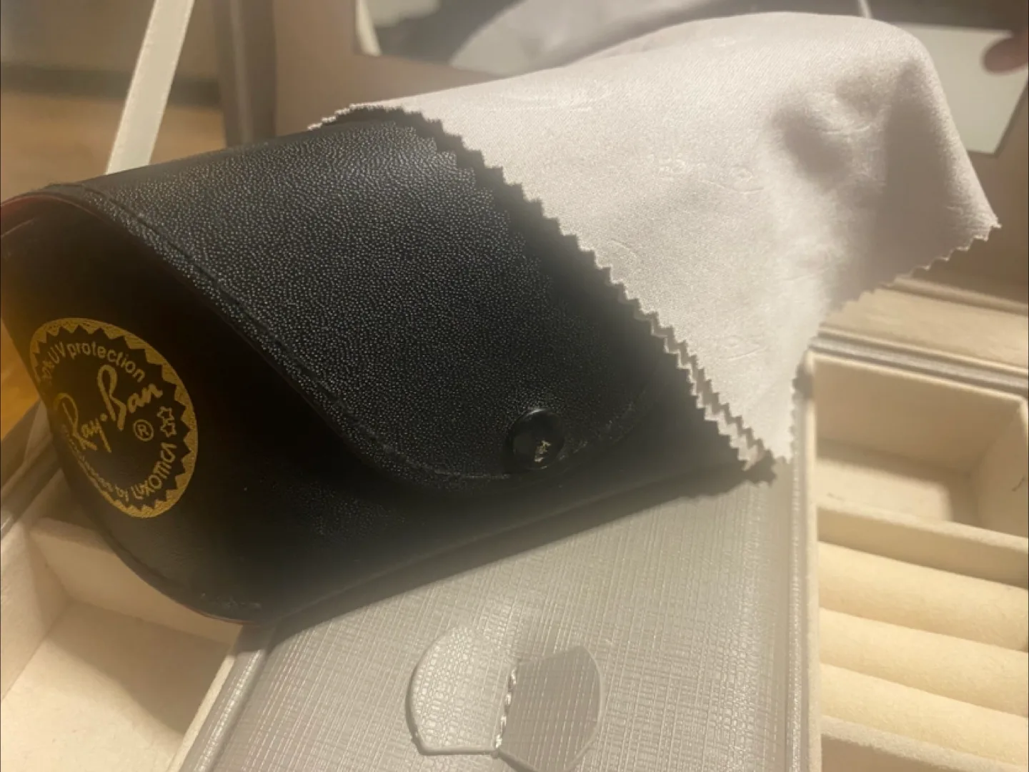 RAY BAN ITALY Sleek Brown Half Rimless Wrap Sunglasses image indicator(3)