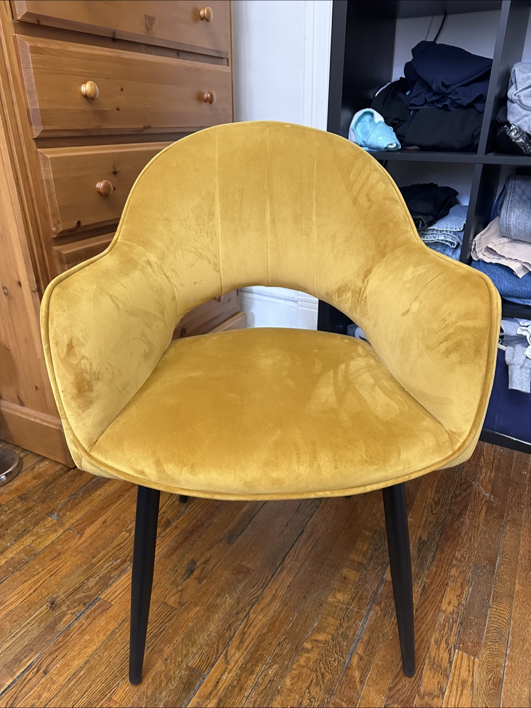 Mustard Yellow Velvet Accent Chair
