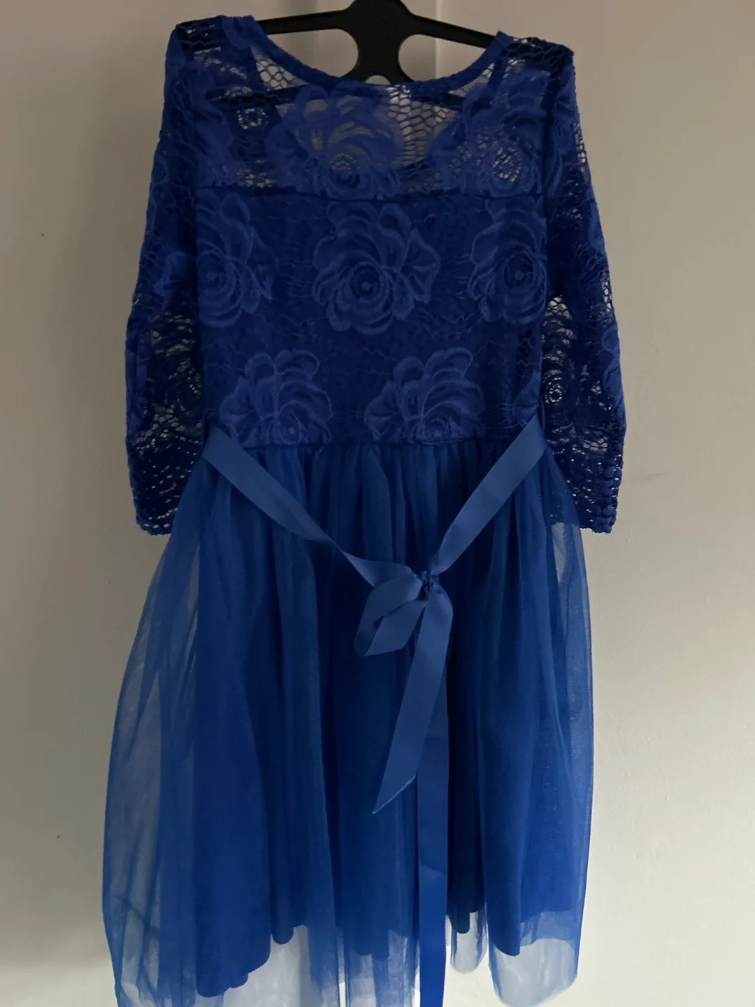 Girls' Royal Blue Lace Dress Size 6 image indicator(3)