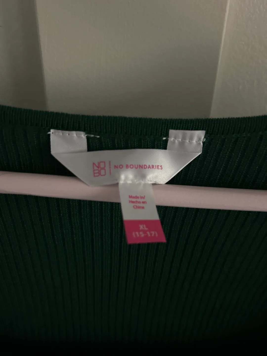 No Boundaries Women's Green Floral Detail Sweater - Size XL image indicator(2)