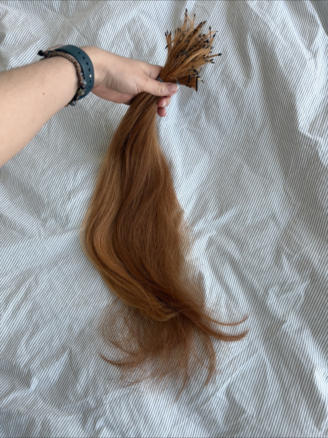 Natural Hair Extensions – 60 cm, 116g – Copper Red – Pre-Bonded