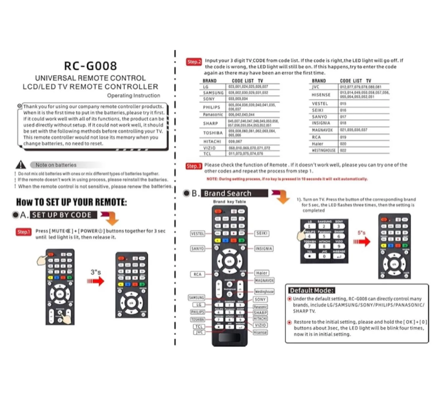 RC-G008 Universal TV Remote Control image indicator(4)