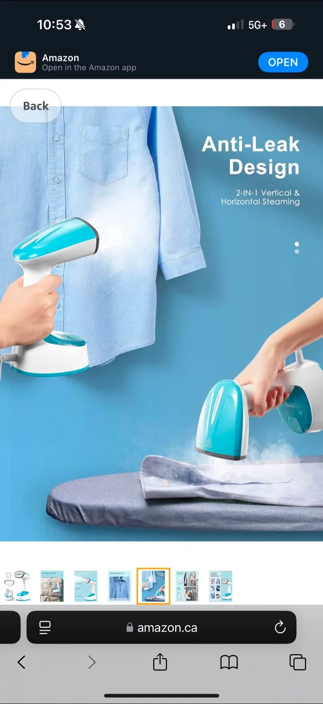 Portable Handheld Garment Steamer - 1200 Watts image indicator(5)