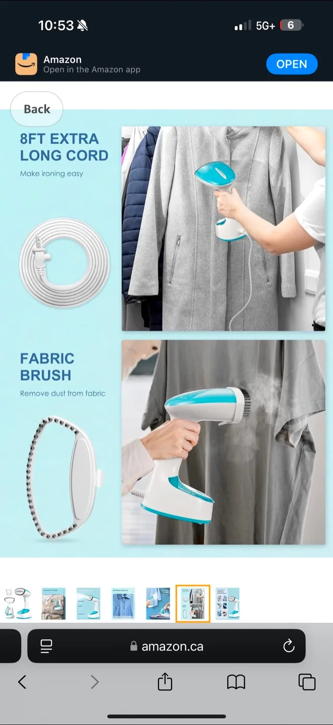 Portable Handheld Garment Steamer - 1200 Watts image indicator(6)