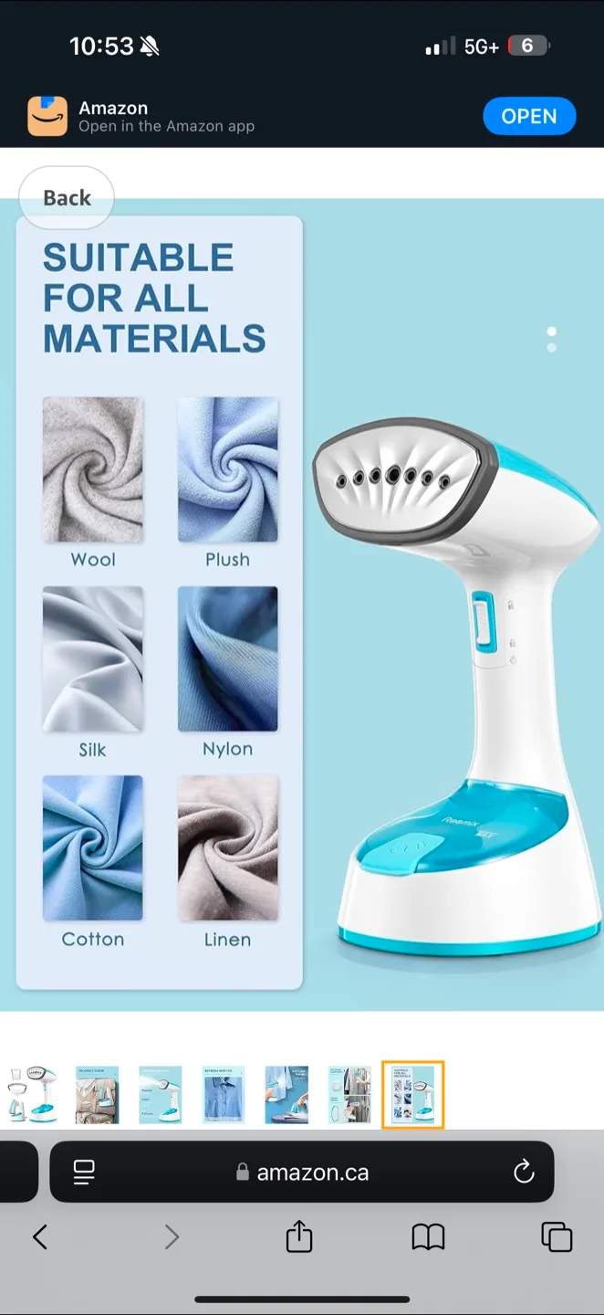 Portable Handheld Garment Steamer - 1200 Watts image indicator(7)