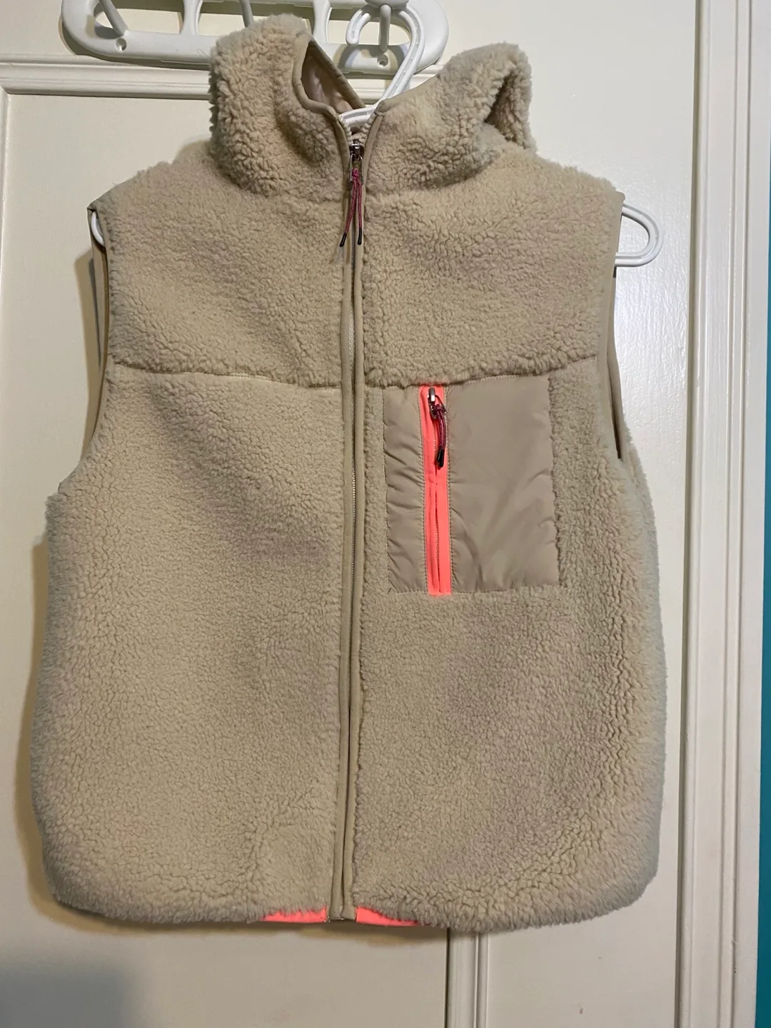 Cream Sherpa Vest with Hood thumbnail